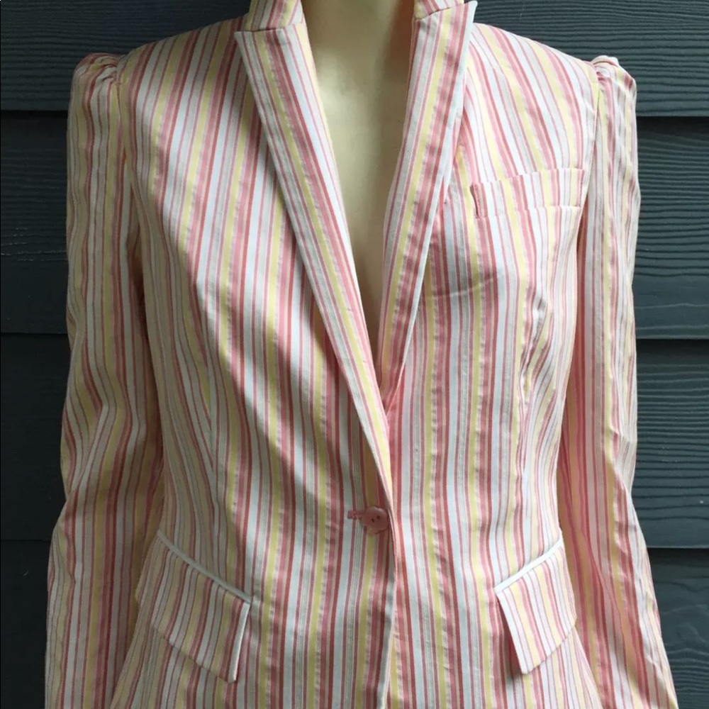 Apostrophe Blazer Multicolor Lined Stretch Sz 8